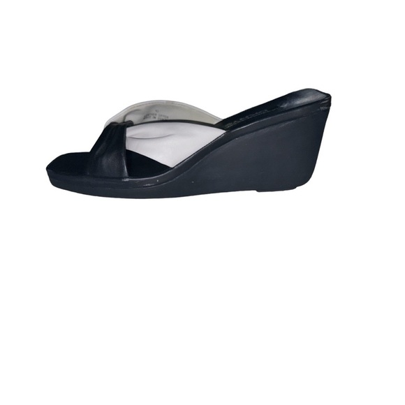 DKNY Donna Karen New York Camelia Leather Wedge Sandals , Size 10 - Picture 5 of 16